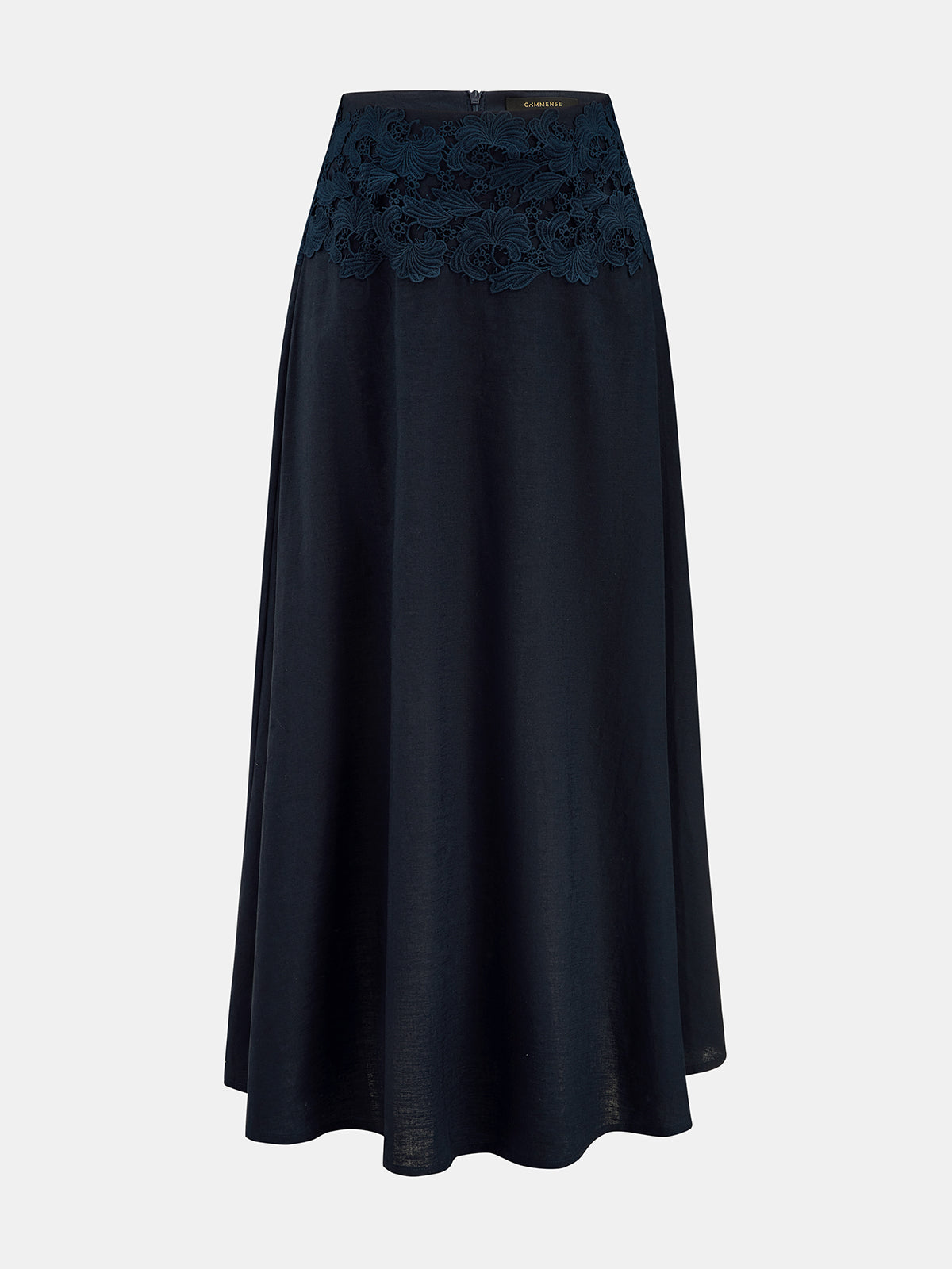 Cotton Linen Top & Lace Waist Skirt Set