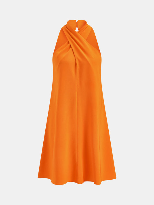 Cross Neck Loose Flowy Vacation Dress