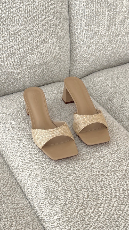 Freda Heel - Natural Raffia