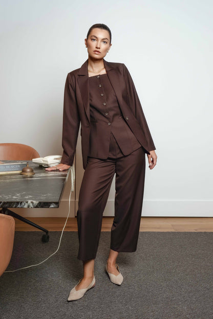 The Wool Blend Barrel Leg Pants