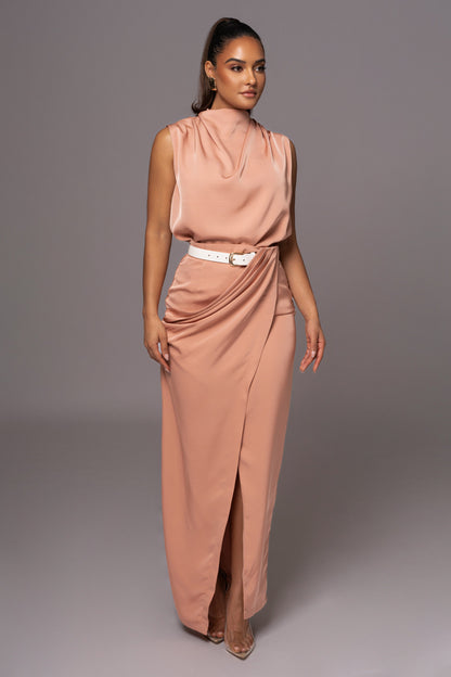 Peach Jamila Drape Skirt
