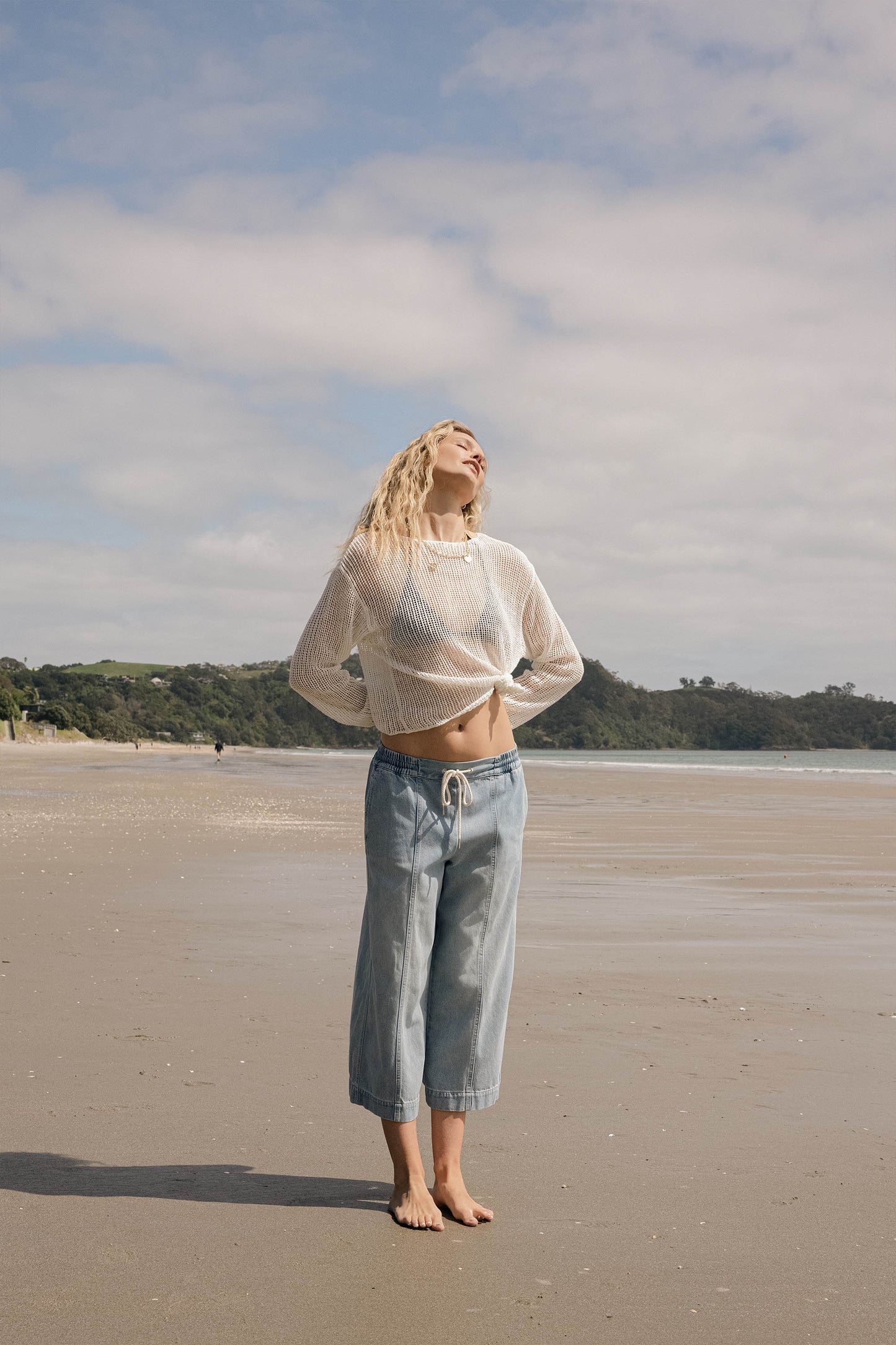 Elementary Drawstring Crop Jeans