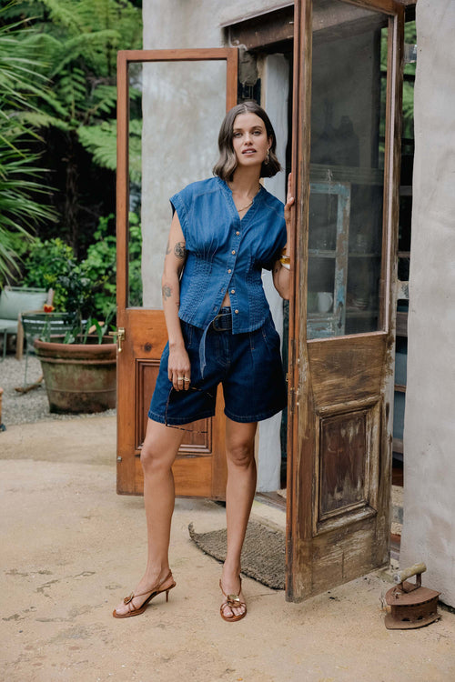 Anya Belted Denim Short