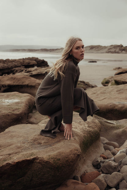 Elementary Knitted Funnel Neck