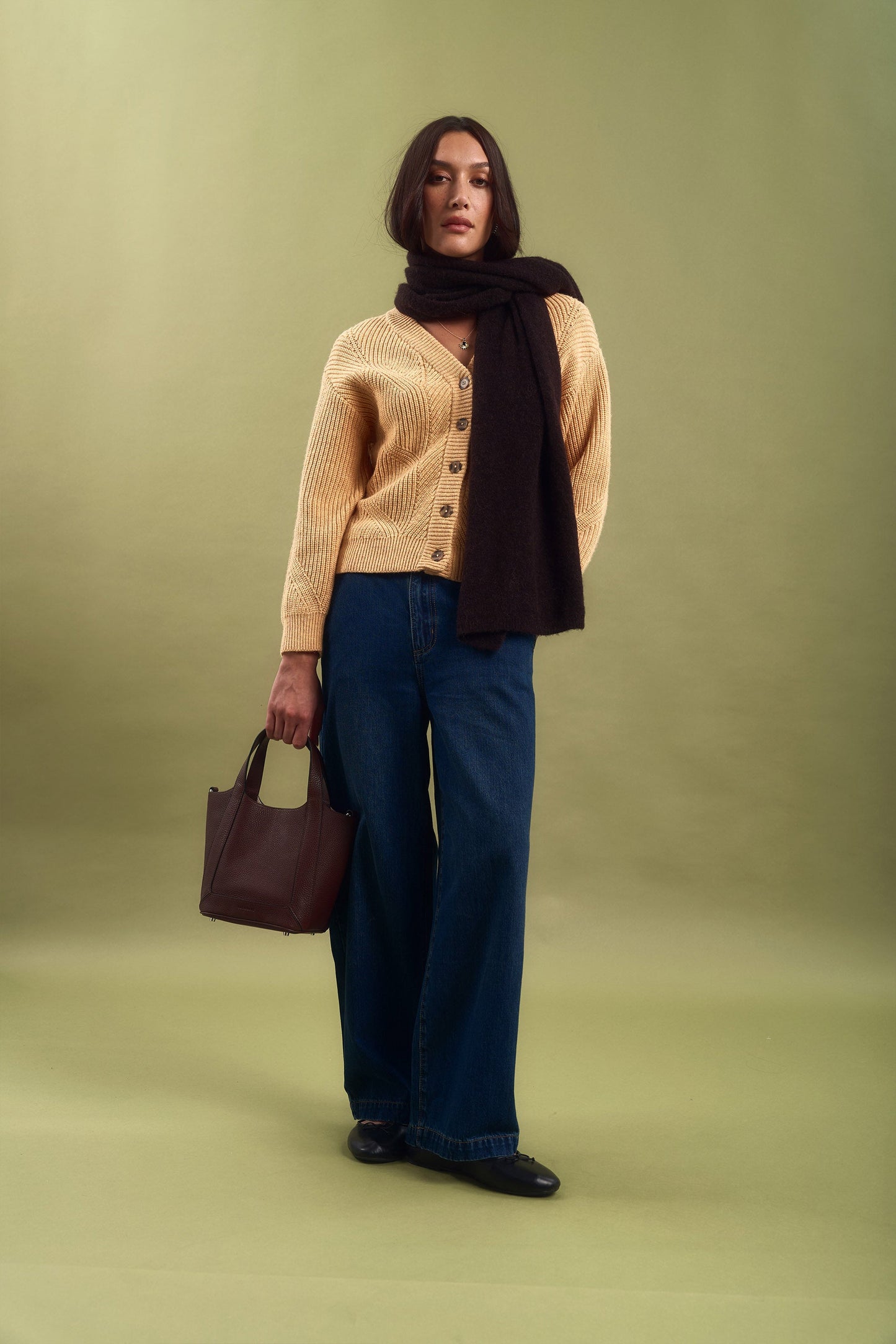 Olive Chunky Knit Cardigan