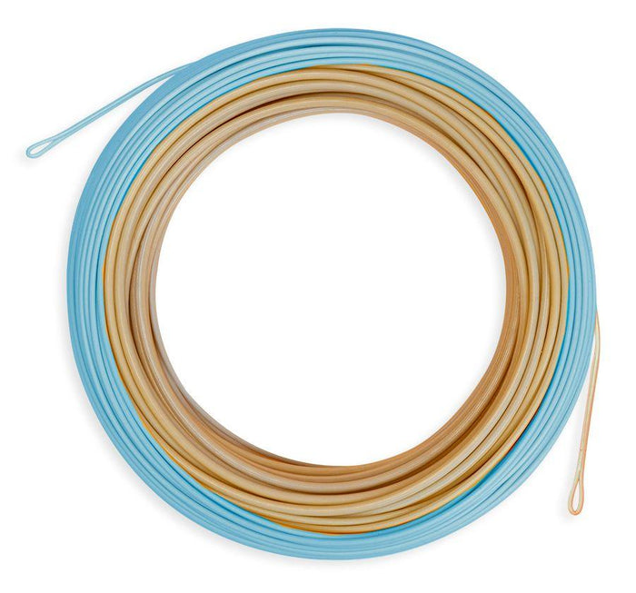 Airflo Superflo Flats Universal Taper - Sand/Blue Sky saltwater fly line - detail view