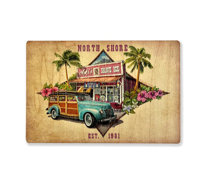 Aoki's Store Wooden Postcard