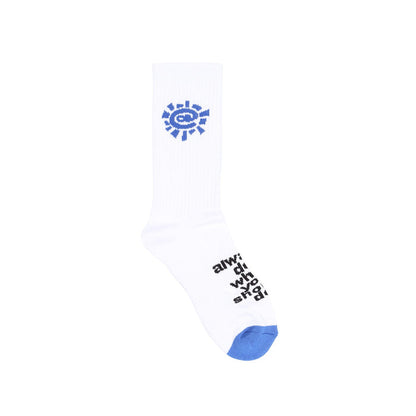 Blue Sun Sock - White