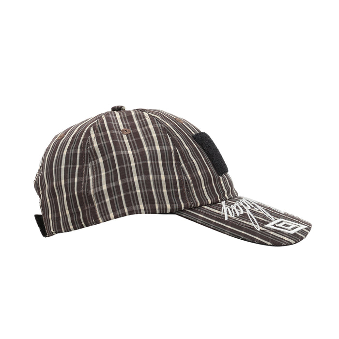 Check Hazard Cap - Beige/Dark Brown