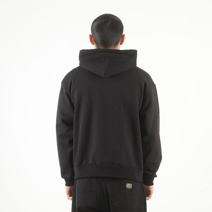 Chrome Zip Hooded Sweater - Black