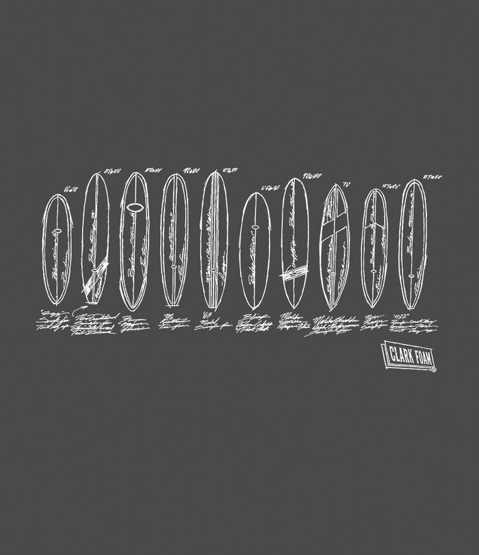 Clark Foam Grey Sketch Men's T-Shirt