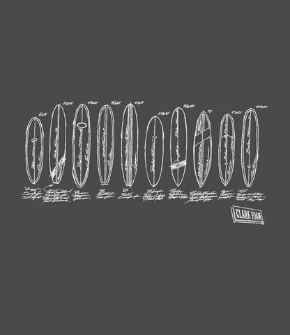 Clark Foam Grey Sketch Men's T-Shirt