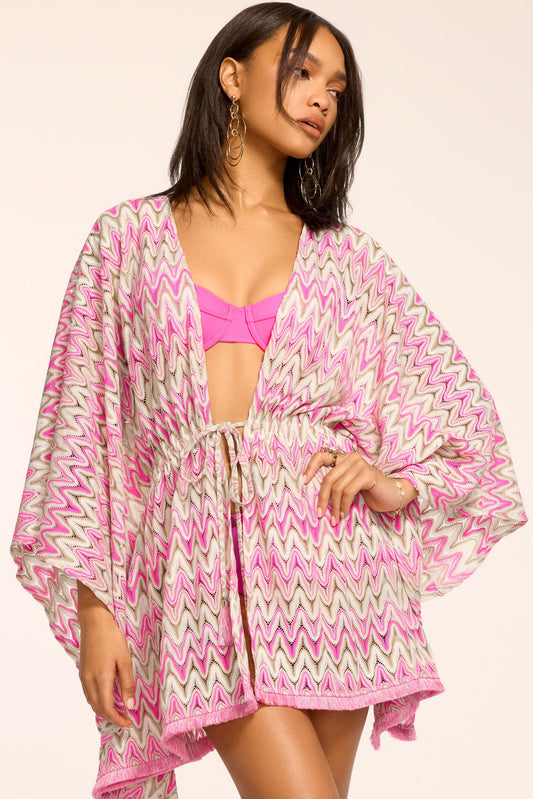 Mckala Chevron Knit Mini Coverup Dress