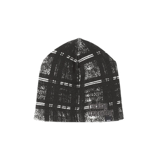 Digital Plaid Skully Beanie - Black Camo