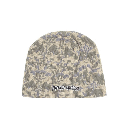 Embroidered Logo Skully Beanie - Camo