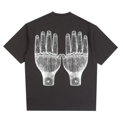 Face Figures Hands T-Shirt - Black