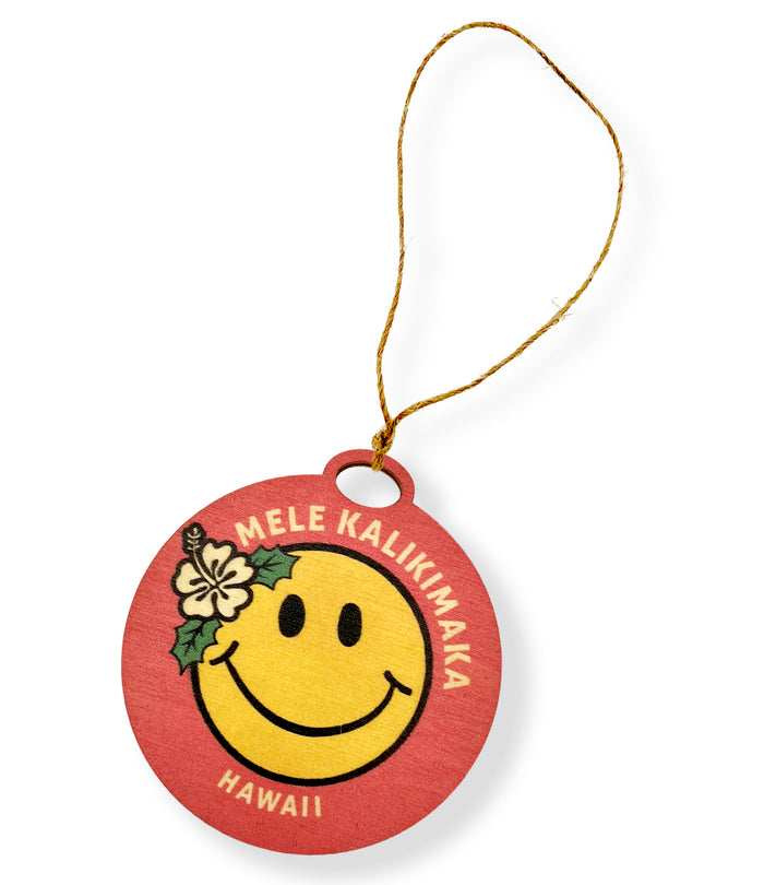 Happy In Hawaii Wooden Ornament