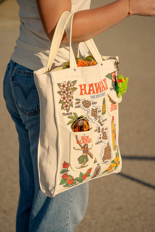 Hawaii 50th State Retro Beach Bag