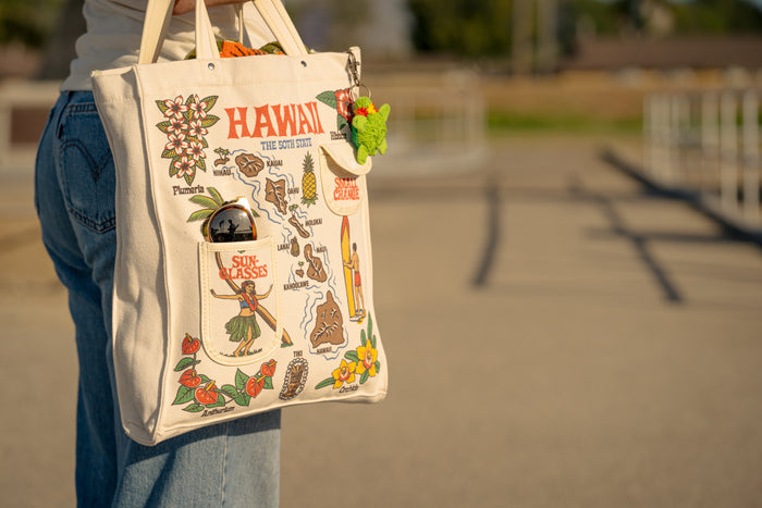 Hawaii 50th State Retro Beach Bag