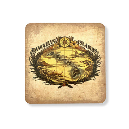 Hawaiian Islands Wooden Coaster