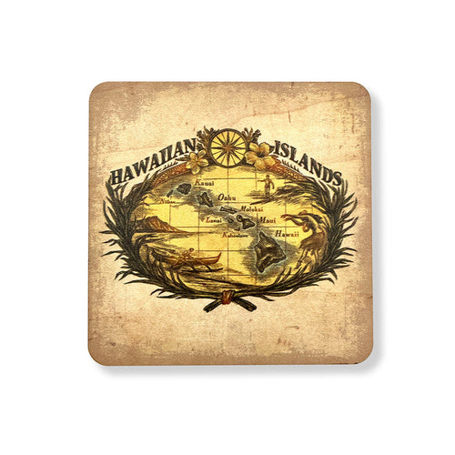 Hawaiian Islands Wooden Coaster