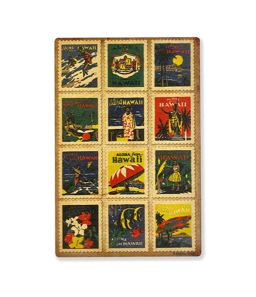 HI Stamps Wooden Postcard