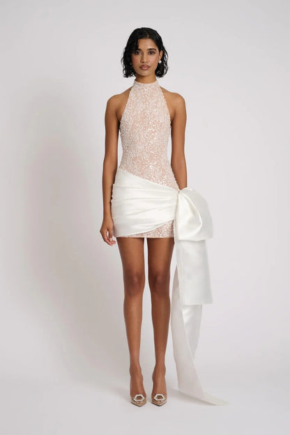 Yvonne Dress - White/Beige