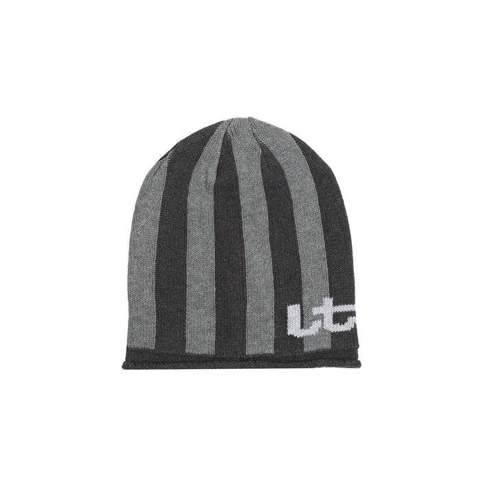Knit Stripe Beanie - Grey