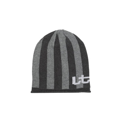 Knit Stripe Beanie - Grey