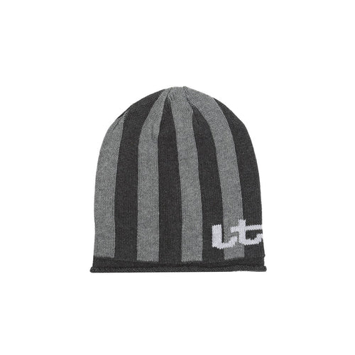 Knit Stripe Beanie - Grey