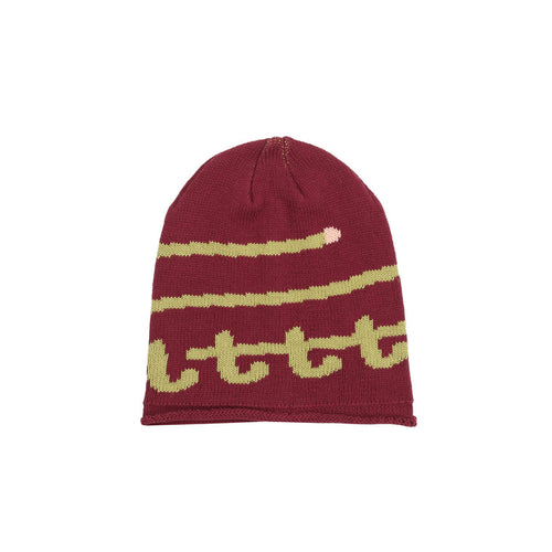 Knit Swirl Beanie - Gold