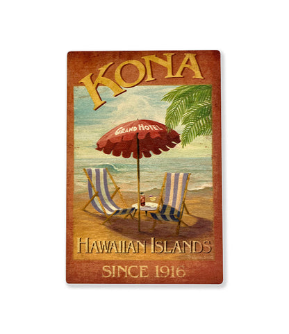 Kona Grand Hotel Wooden Postcard