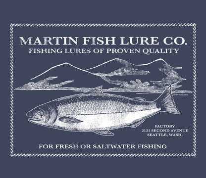 Martin Salmon Lures Vintage Label T-Shirt