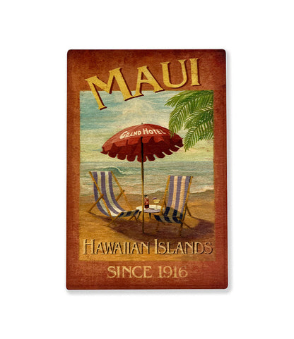 Maui Grand Hotel Wooden Postcard