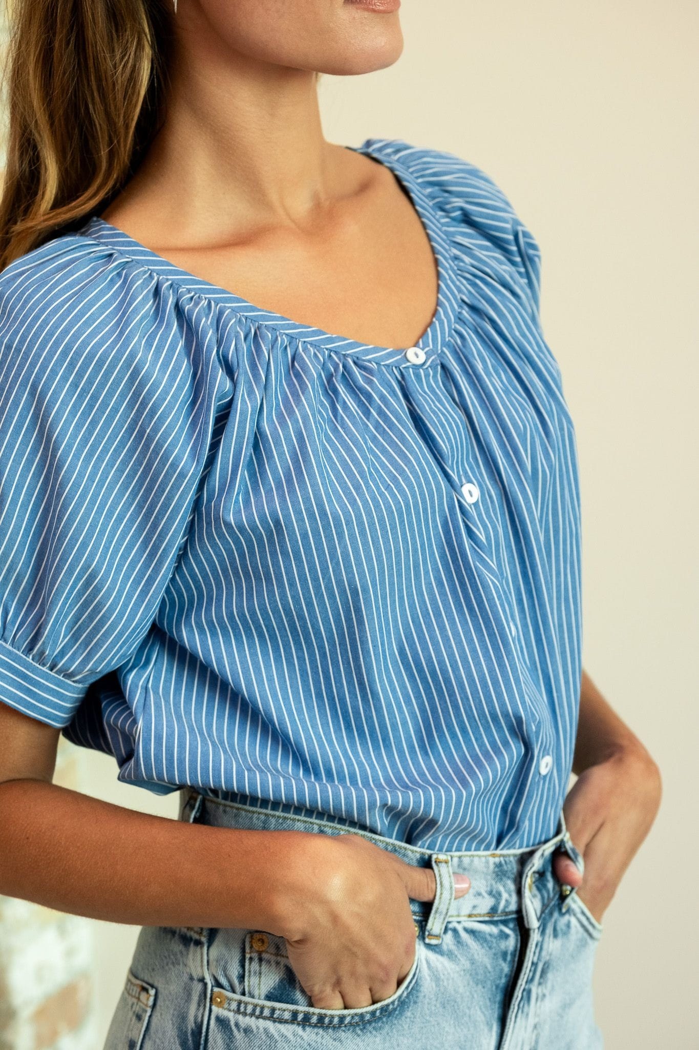 Naomi Top in Harbor Stripe