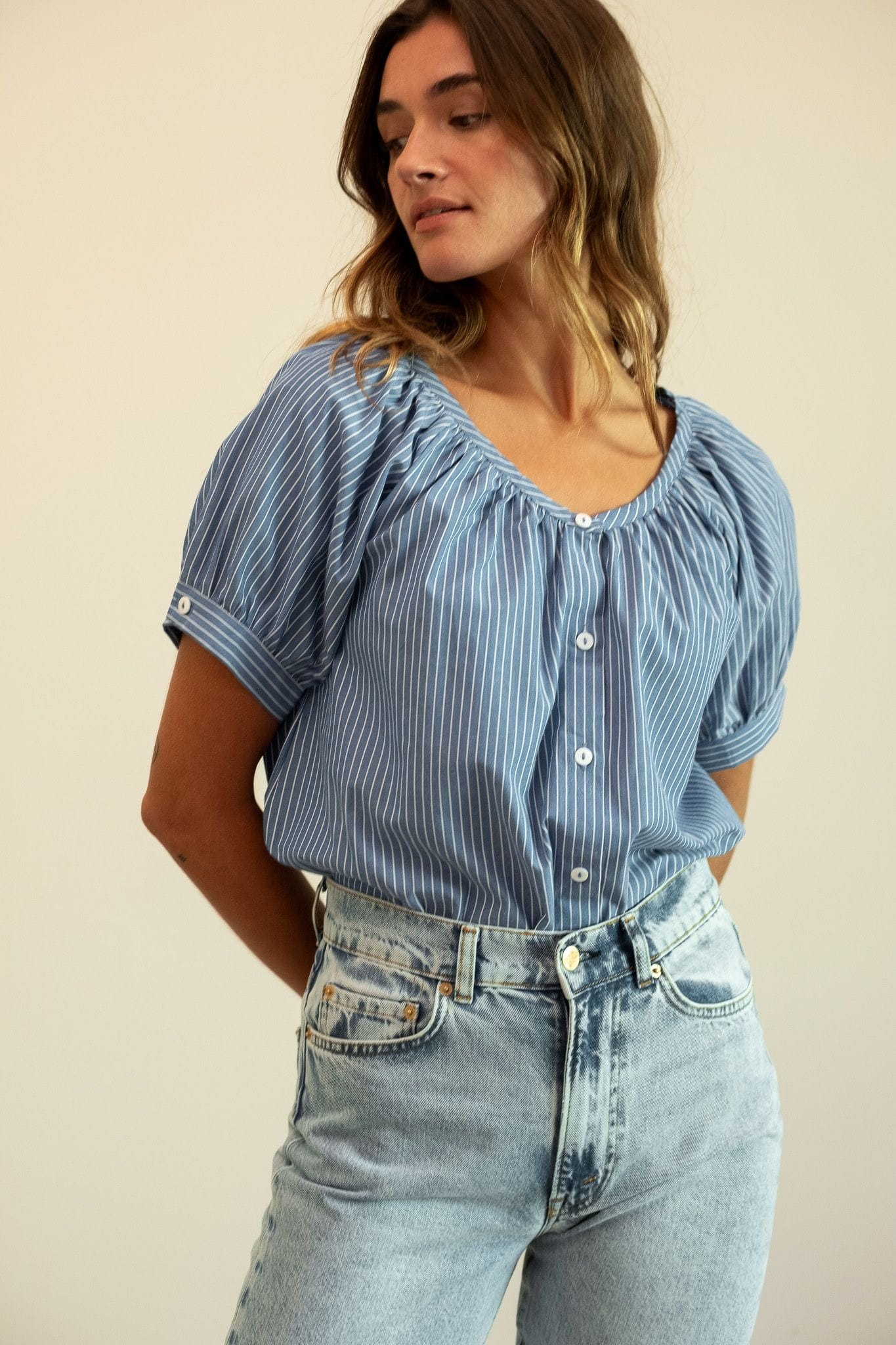 Naomi Top in Harbor Stripe