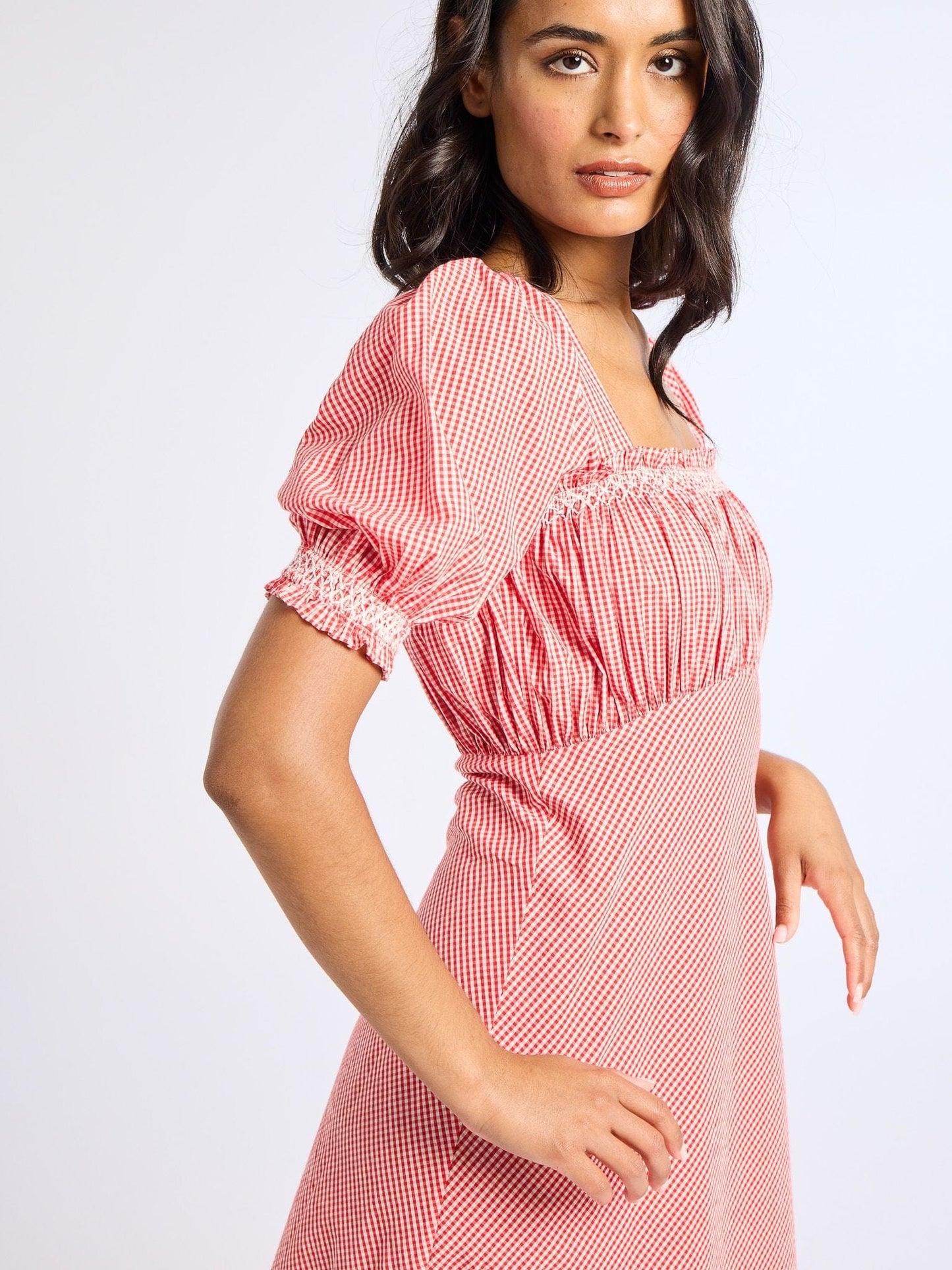 Nicolette Dress in Red Gingham