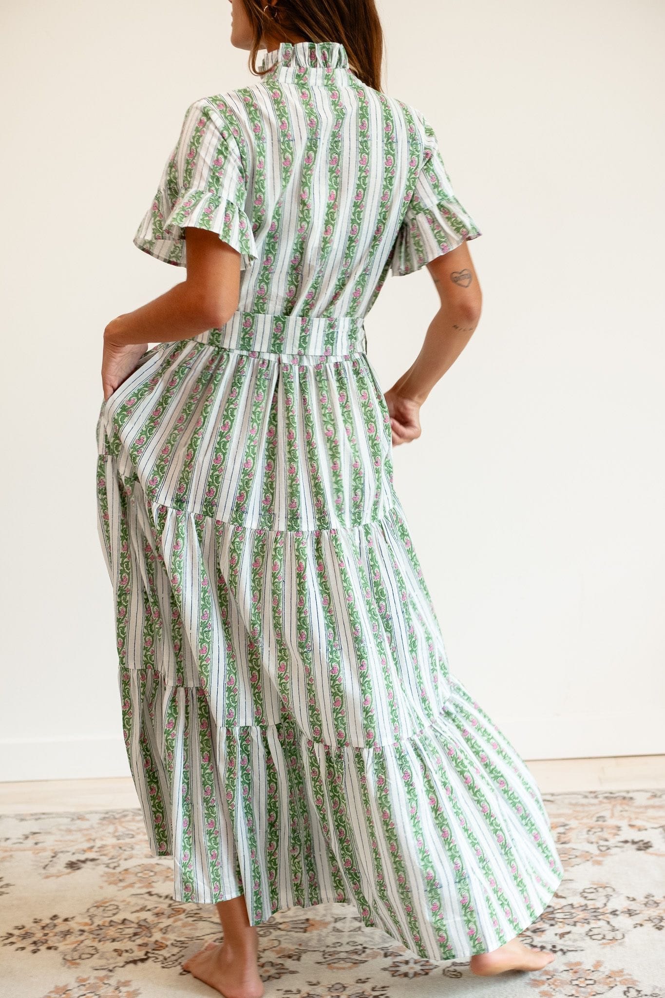 Victoria Dress in Sweet Pea Stripe