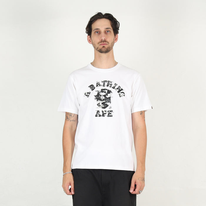 Multi Pixel Camo College T-Shirt - White/Black