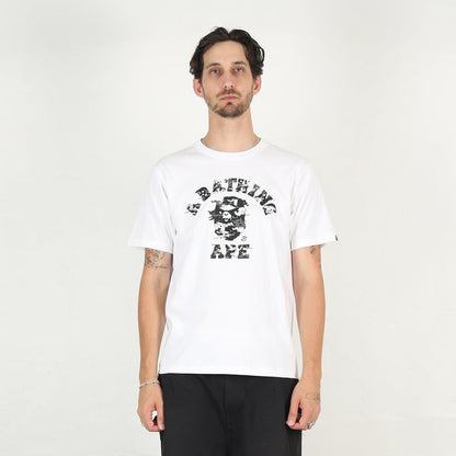 Multi Pixel Camo College T-Shirt - White/Black