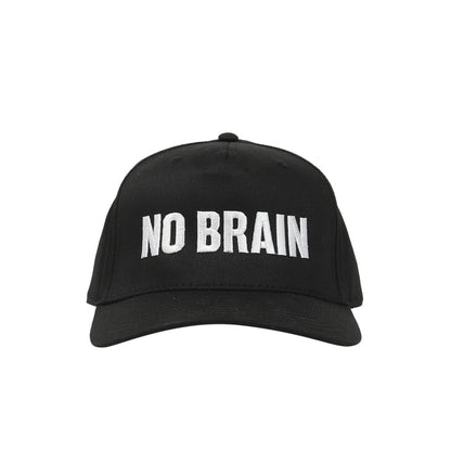 No Brain 6 Panel Snapback - Black