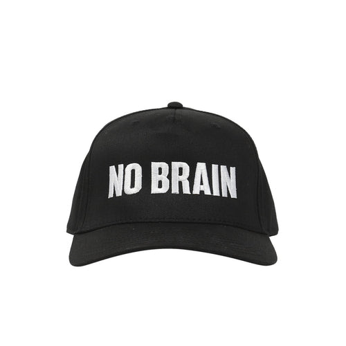 No Brain 6 Panel Snapback - Black