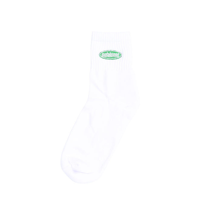Oval Logo Quarter Sock - White