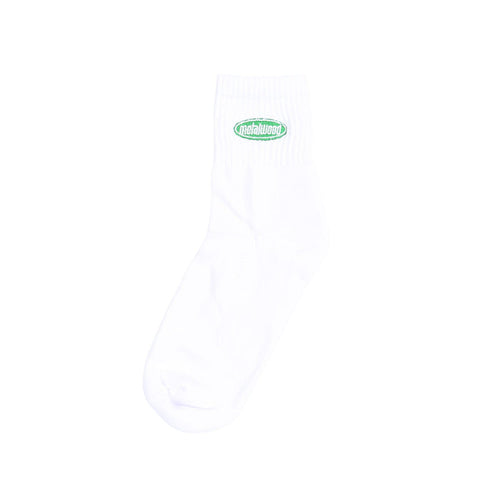 Oval Logo Quarter Sock - White