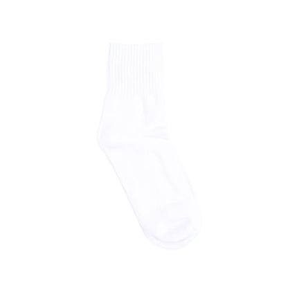 Oval Logo Quarter Sock - White