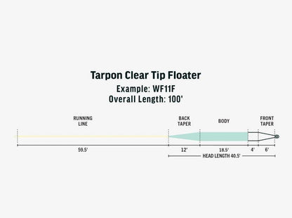 RIO Premier Tarpon Clear Tip Floater saltwater fly line - detail view