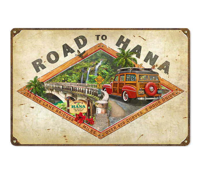 Road to Hana Vintage Metal Sign