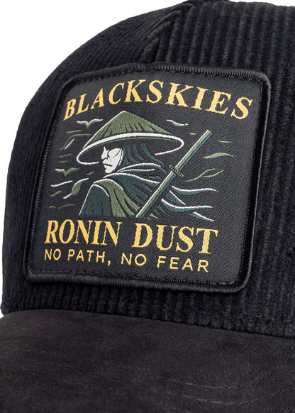 Black cap with 'Blackskies Ronin Dust' logo featuring a samurai design.