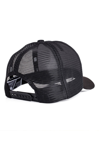 Black mesh cap on a white background