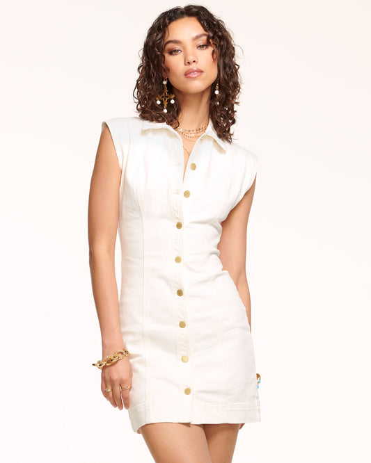 Lolita Denim Mini Dress | WHITE
